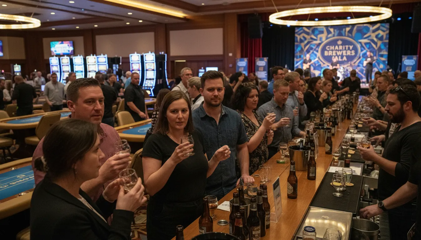 Charity beer tasting event at casino entertainment venue