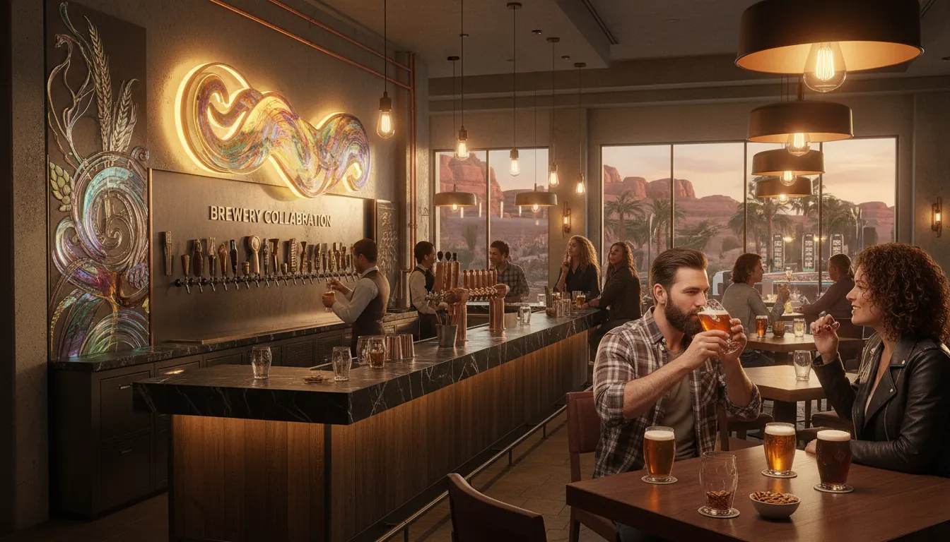 Casino resort craft beer bar featuring brewery collaboration
